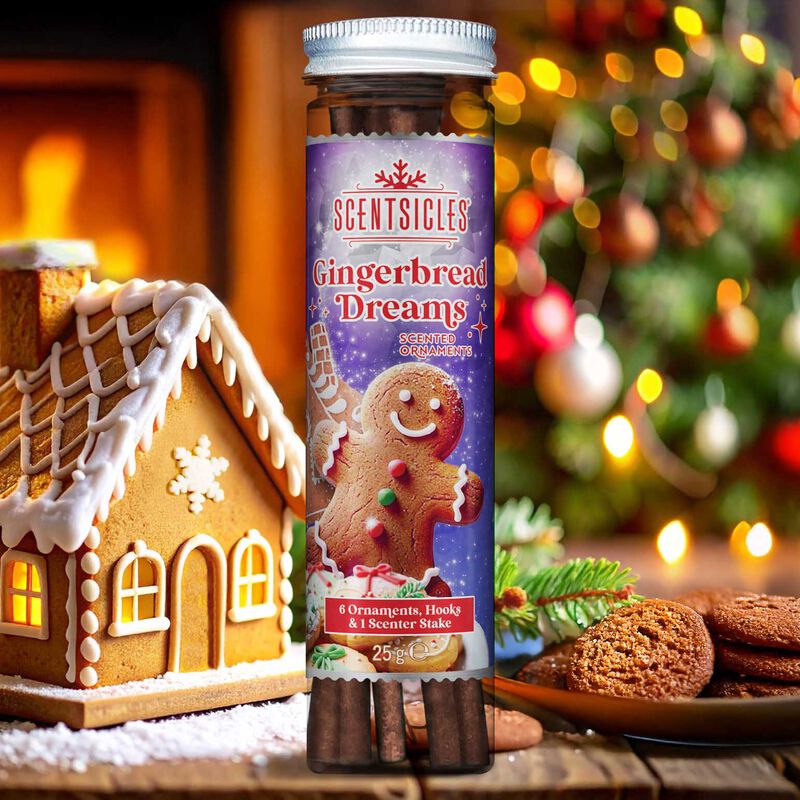 Vivendi Scentsicle Scented Tree Hanger, 6 Sticks - Gingerbread Dreams image number 1